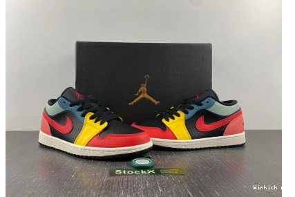 Jordan Black Low 1 Retro Multi-Color SE 1016